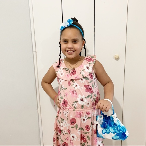 Set Of Tote Bag And Hair Bow For Girls Blue - Picture 4 of 9